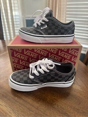 Vans Kids Dark Gray & Light Gray Checkerboard Low-Top Sneakers